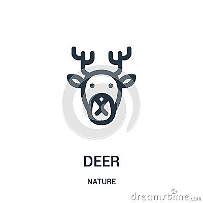 deer icon vector from nature collection. Thin line deer outline icon vector illustration. Linear symbol for use on web and mobile Vector Illustration