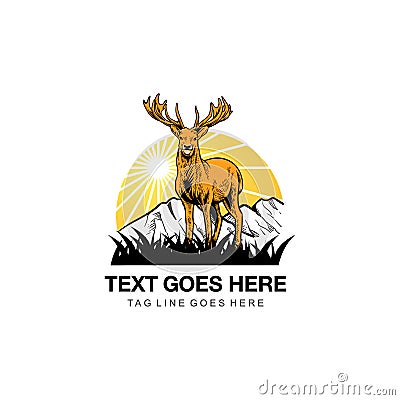 Deer illustration logo Stock Photo