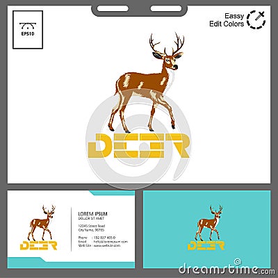 deer logo concept for outdoor event Vector Illustration