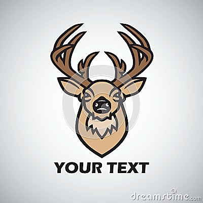 Deer Logo Design Stylized Drawing Vector Illustration Vector Illustration