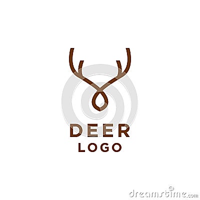 Deer logo minimalist line style Vector Illustration