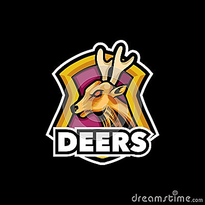 Deer mascot logo for sport Vector Illustration