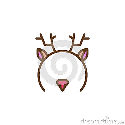 Deer mask filled outline icon Vector Illustration