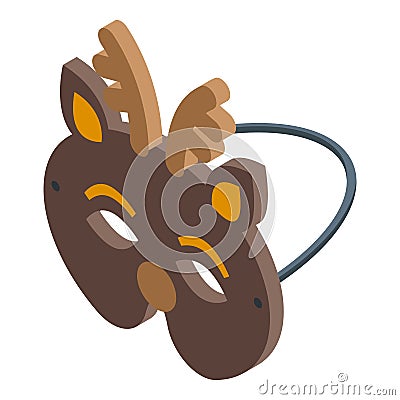 Deer mask icon isometric vector. Cute face Vector Illustration