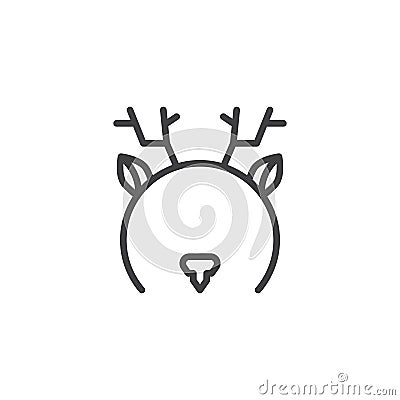 Deer mask outline icon Vector Illustration