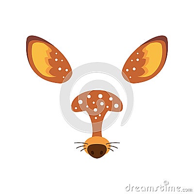 Deer mask. Vector illustration isolated on white background Vector Illustration