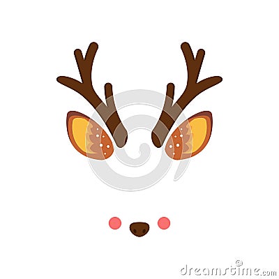 Deer mask. Vector illustration isolated on white background Vector Illustration