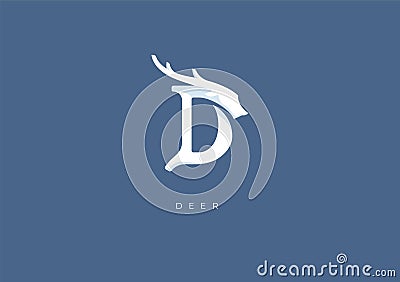 DEER LOGO D MONOGRAM 2 Stock Photo