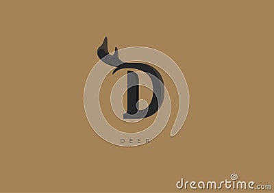 DEER LOGO D MONOGRAM Stock Photo