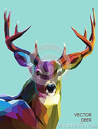 Deer polygonal illustration. Vector eps 10 Vector Illustration