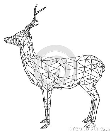 Deer polygonal lines illustration Cartoon Illustration