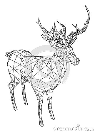 Deer polygonal lines illustration Cartoon Illustration