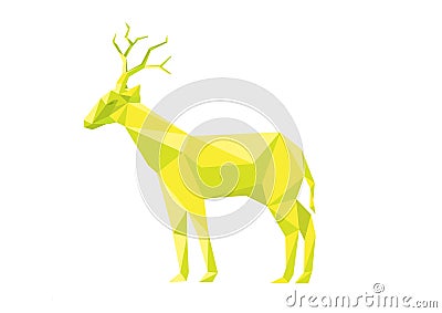 Deer Polygonal. vector illustration.Animal Vector Illustration