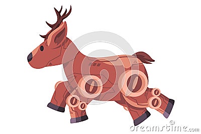 Deer reindeer robot toys animal robotic creature machine futuristic cyborg illustration graphic Vector Illustration