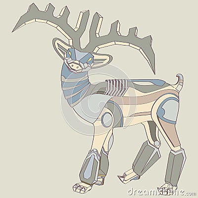 Deer robot Vector Illustration