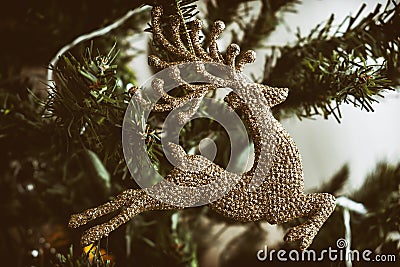 Deer Shaped Christmas Tree Ornament Stock Photo