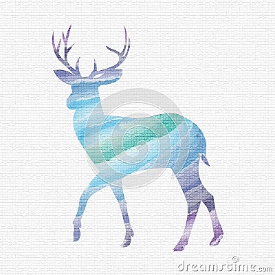 Deer silhouette, wildlife, antler, isolated, tile texture, Stock Photo