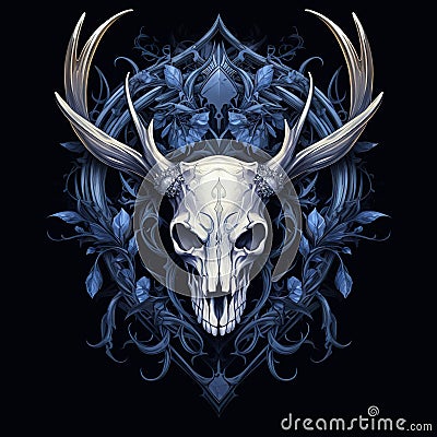 Deer Skull Cartoon Illustration