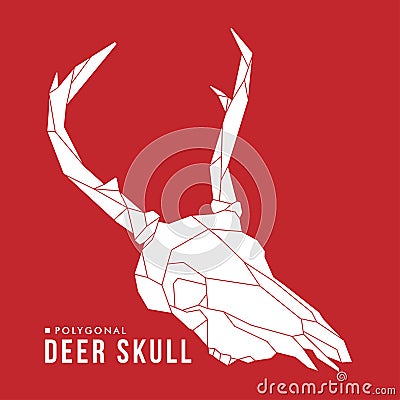 Deer skull polygonal line graphic illustration. Vector Illustration