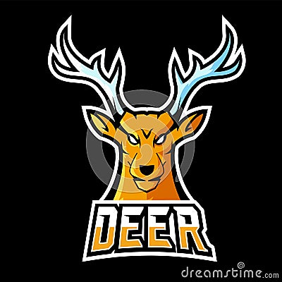 Deer sport or esport gaming mascot logo template, for your team Vector Illustration