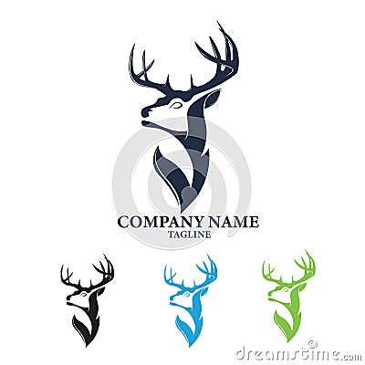 Deer Stag Concept Logo Design Vector Illustration