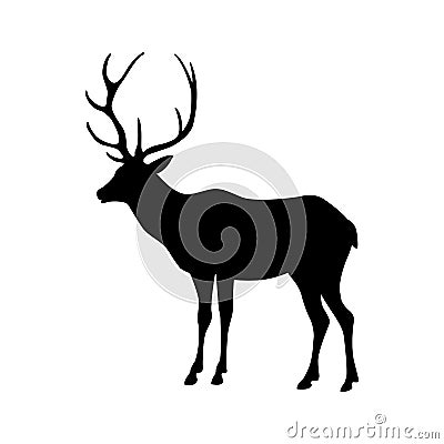 Deer vector illustration silhouette black Vector Illustration