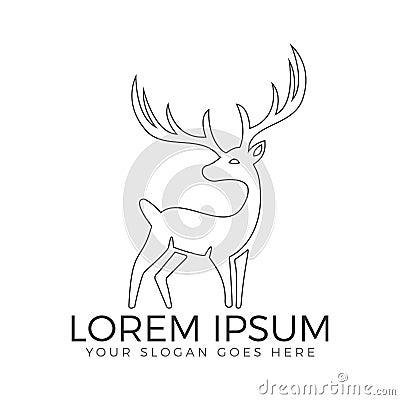 Deer vector logo design template. Vector Illustration