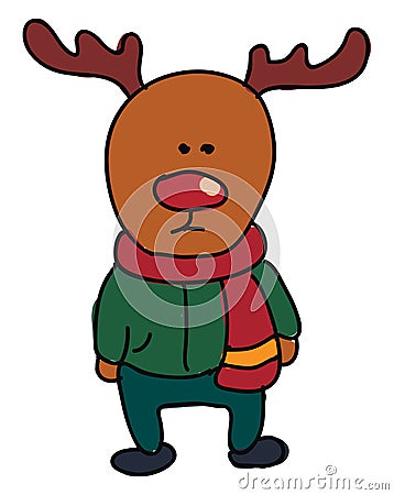 A deer wearing green trousers vector or color illustration Vector Illustration