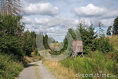 Deerstand, Bergisches Land, Germany Stock Photo