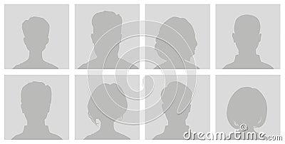 Default avatar profile icon. Gray placeholder Man and woman Vector Illustration