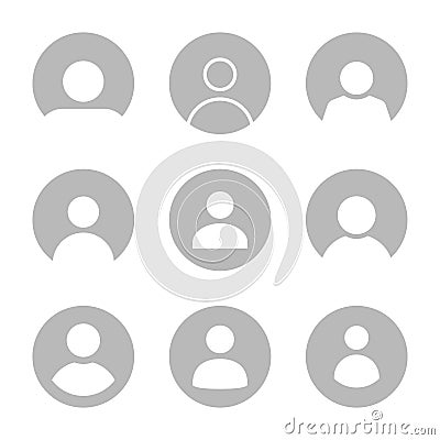Default Avatar Profile Icon Set Collection. Social Media User Symbol Vector Vector Illustration