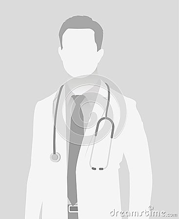 Default placeholder doctor half-length portrait Vector Illustration