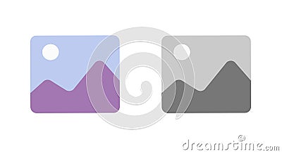 Default thumbnail image picture icon vector simple flat cartoon pictogram graphic, not available missing photo pic frame for Vector Illustration