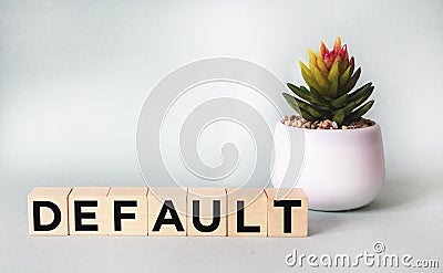 Default word written on wood block. default text on table, concept Stock Photo