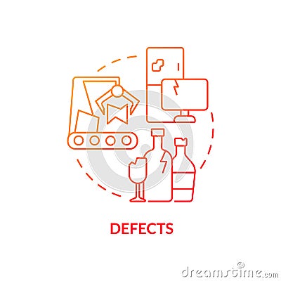 Defects red gradient concept icon Vector Illustration