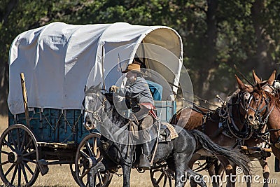 Defending the Supply Wagon Editorial Stock Photo