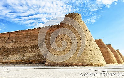 Defending walls in Buchara, Uzbekistan Stock Photo