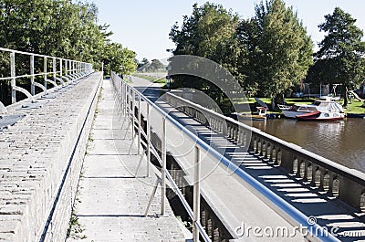 Defense entrenchment in Frysian Munnekezijl, Holland Stock Photo