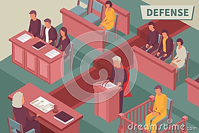 Defense Isometric Background Vector Illustration