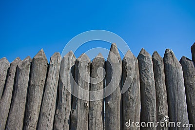 defense and protection of the stockade of logs from the Zaporozhye Sich Stock Photo