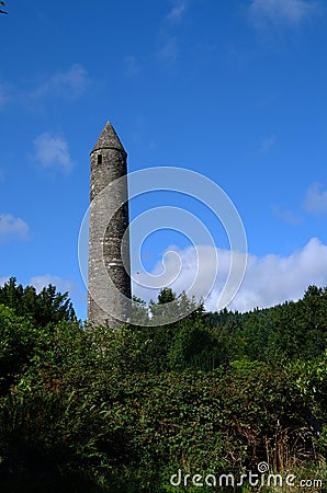 Defensive tower in countryside Stock Photo