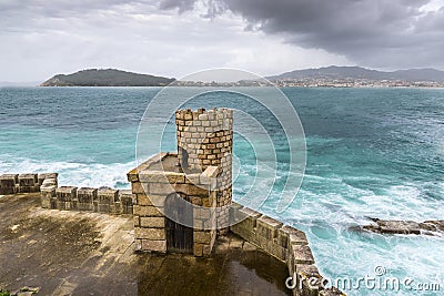 Defensive tower of the Monterreal Fortress Stock Photo