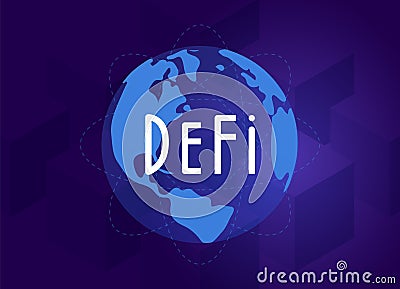 DeFi - Decentralized finance - open-source community of projects, leveraging blockchainthat develops solutions in decentralized Vector Illustration