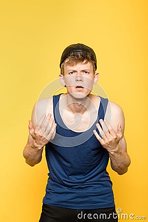 Defiance arrogance aggressive man bullish thug Stock Photo