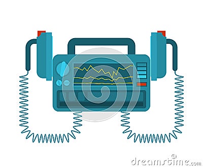 Defibrillator isolated. Medical device. electropulse therapy of heart rhythm disorders Vector Illustration