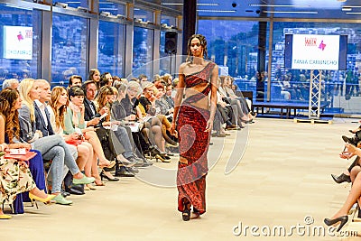 Defile on fashion show at Lugano on Switzerland Editorial Stock Photo