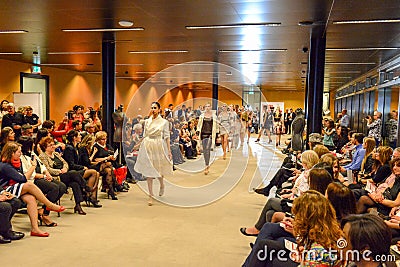 Defile on fashion show at Lugano on Switzerland Editorial Stock Photo