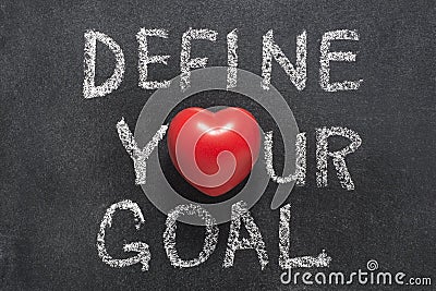 Define your goal heart Stock Photo