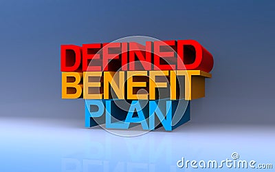 defined benefit plan on blue Stock Photo