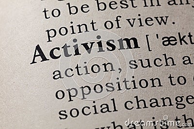 Definition of activism Stock Photo